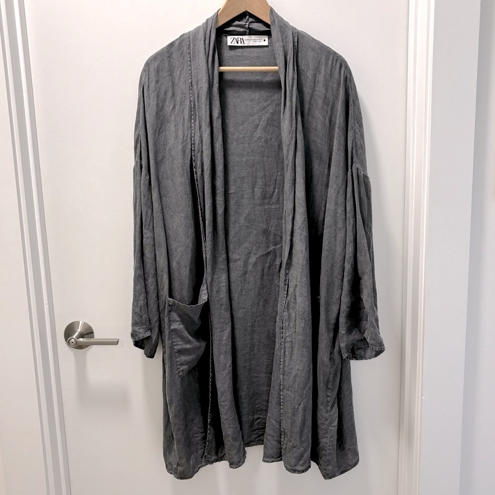 NWOT Zara Linen Tunic in Gray